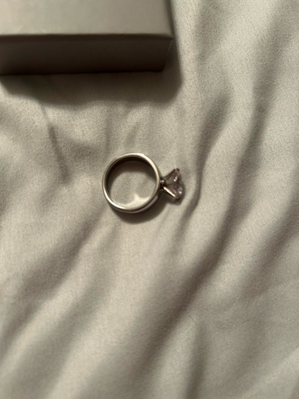 Silver Ring with Light Purple Gemstone - Women's Jewelry